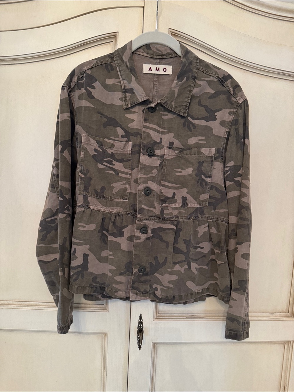 AMO women’s Camouflage Field Jacket in Olive and Khaki